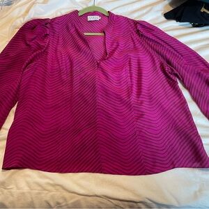Women’s rich pink Tanya’ Taylor silk shirt size 18.
